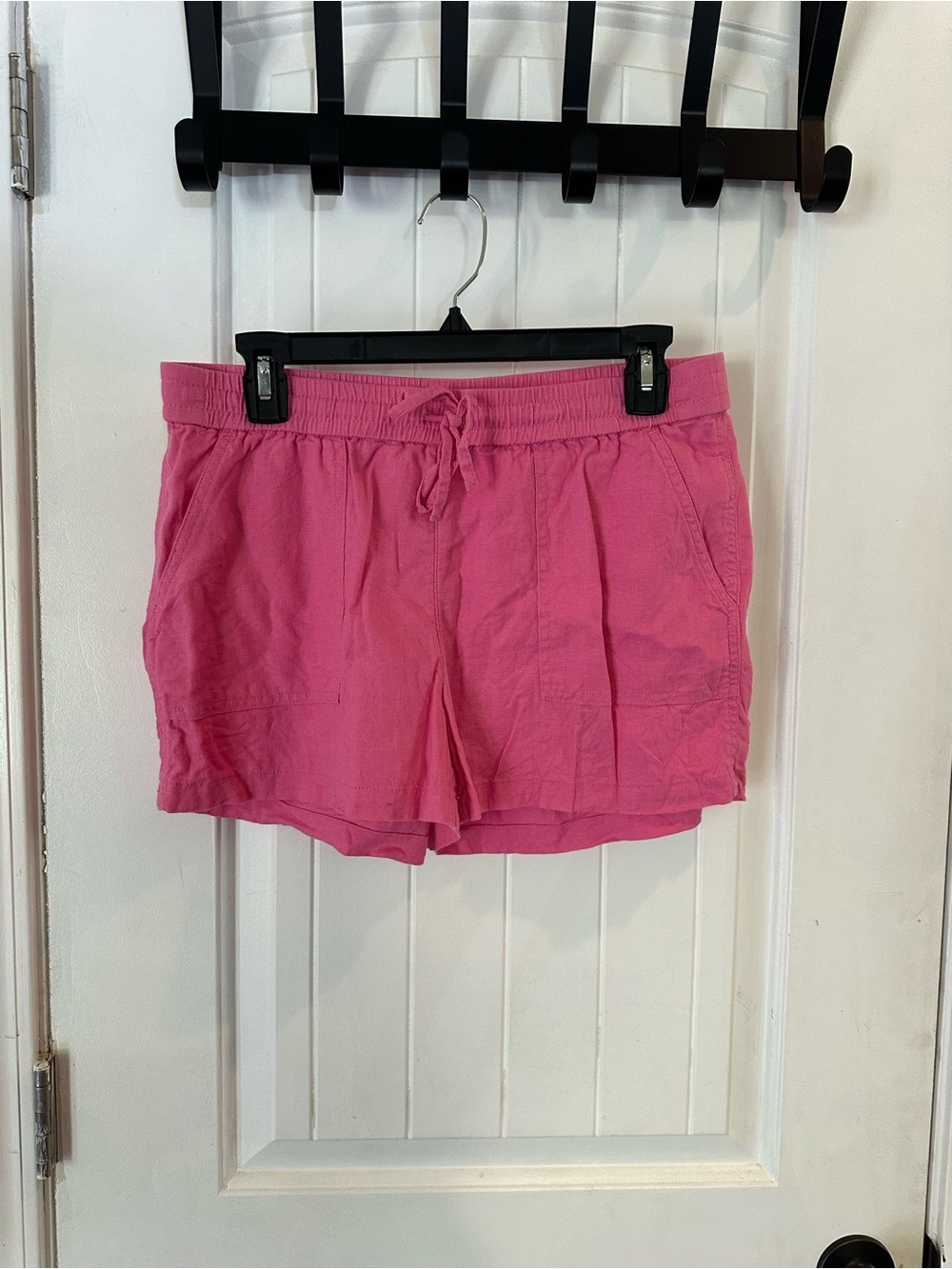 J. Crew Hot Pink linen blend DrawstringShorts